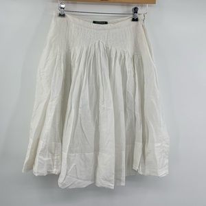 Ralph Lauren White Pleated Prarie Skirt Size 2 White Cute Flowy Circle Skirt